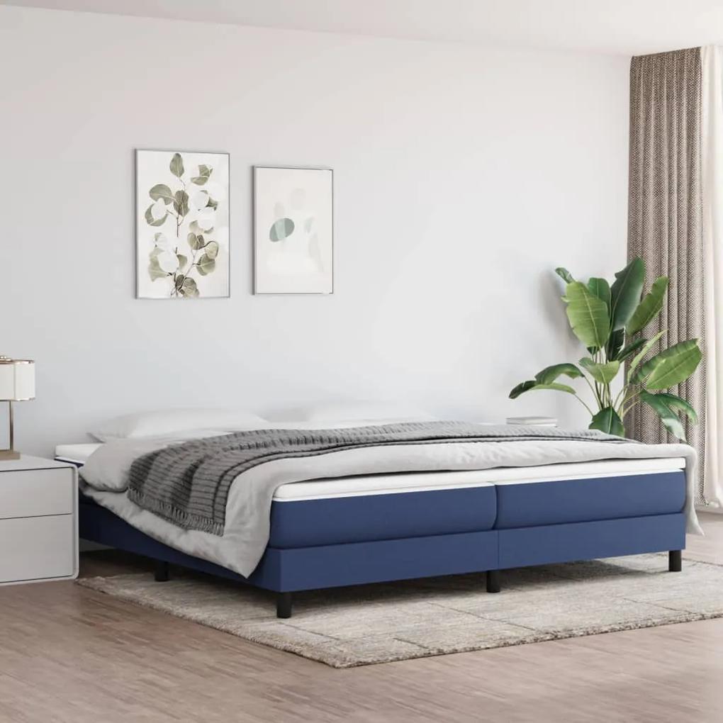 3120546 vidaXL Cadru de pat, albastru, 200x200 cm, material textil