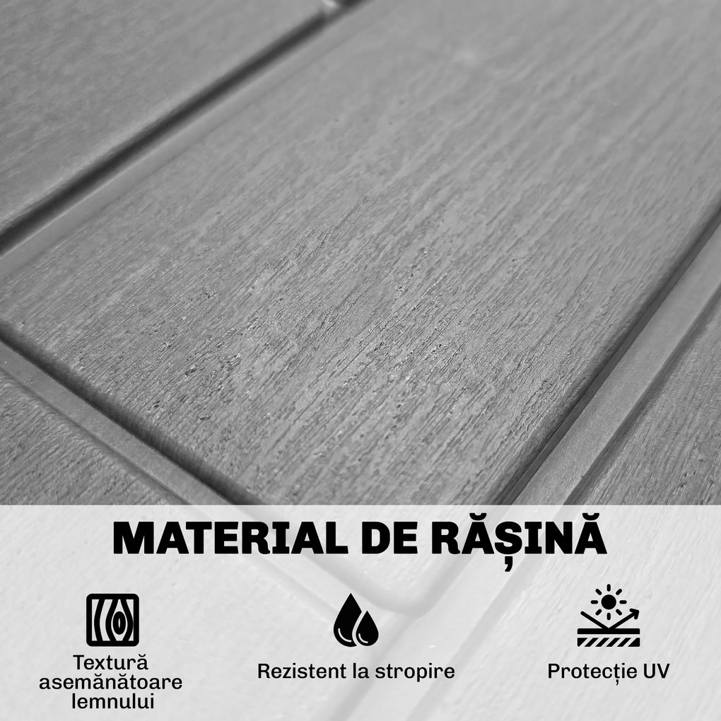 Outsunny Ladă de Grădină 114L din Rășină Impermeabilă și Anti-UV cu Închidere cu Cheie, 56x44x54 cm, Gri | Aosom Romania