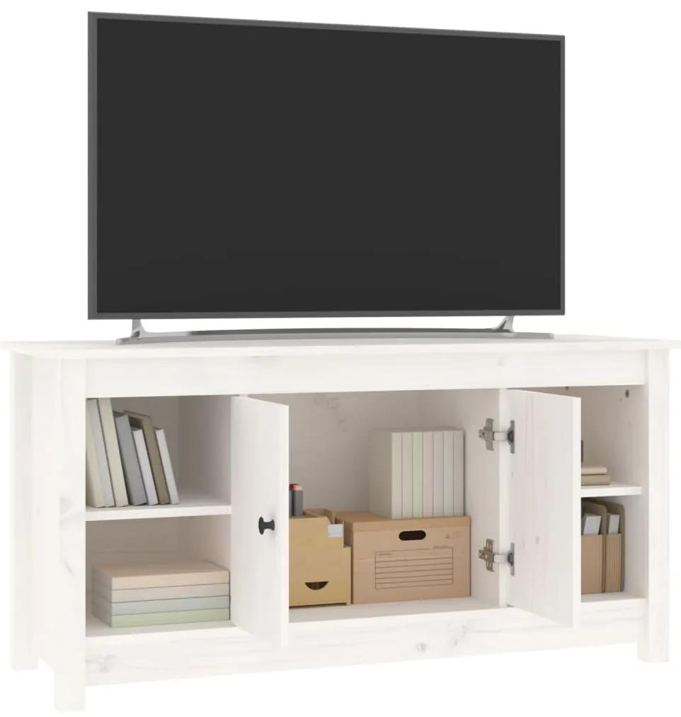 Comoda TV, alb, 103x36,5x52 cm, lemn masiv de pin 1, Alb