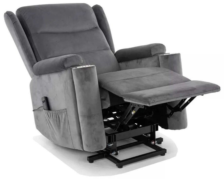 Scaun reclinabil Pontils Velvet, gri