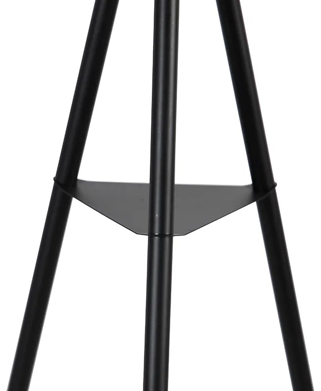 Lampă de podea industrială cu trepied din oțel negru - Bliss Vefa