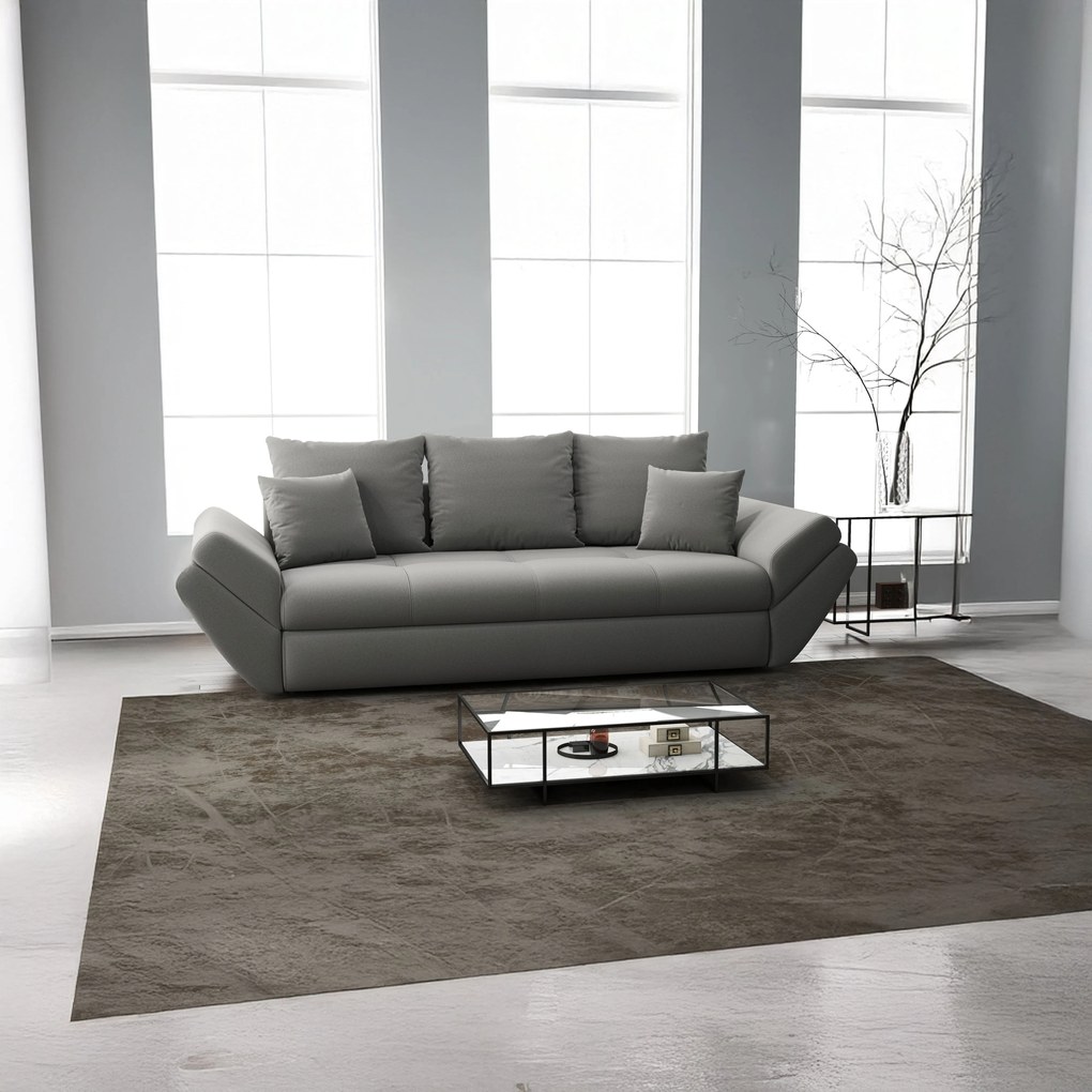 Canapea extensibilă dumonde cu ladă de depozitare si sezut confortabil din spuma high-density, Loana Royal Grey 250x100 cm