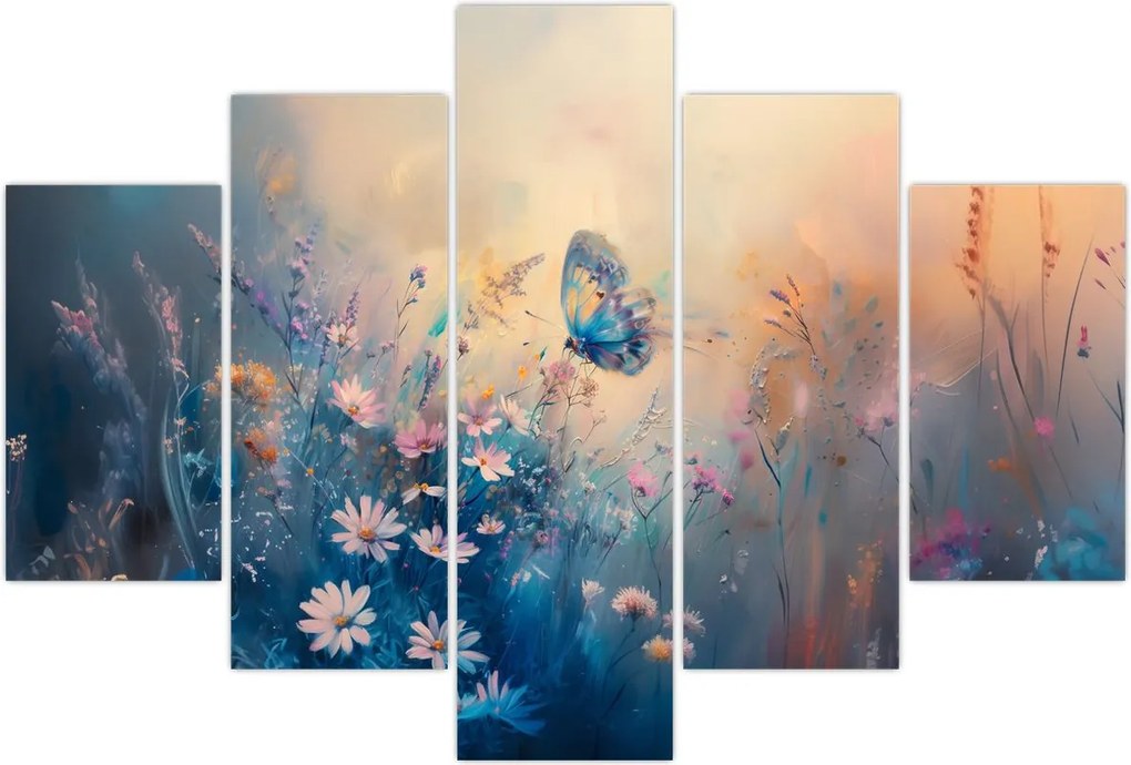 Tablou - Pajiște cu Fluture (150x105 cm)