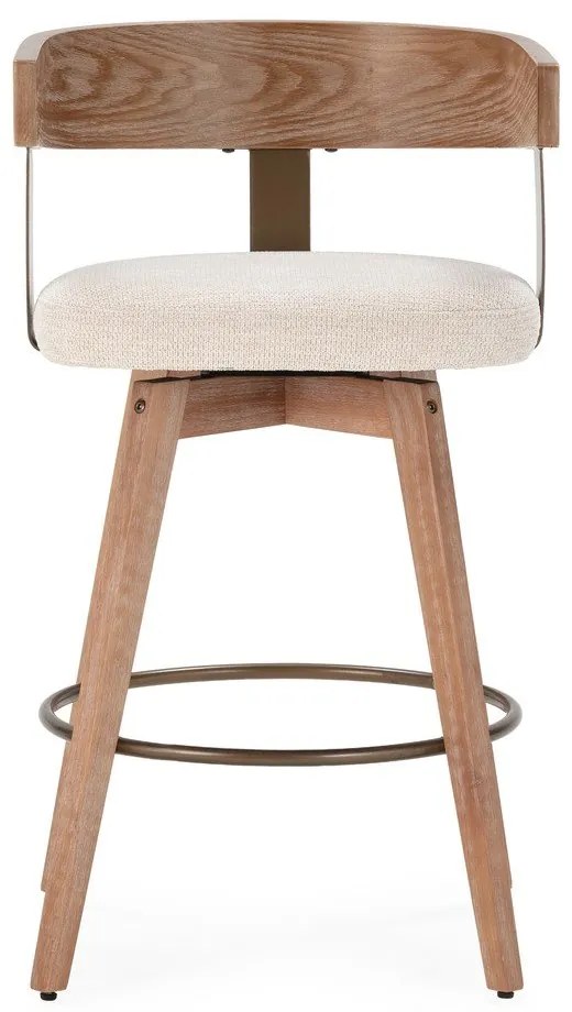 Scaune de bar crem/în culoare naturală cu cotiere 2 buc. tapițate Ilia – MOME