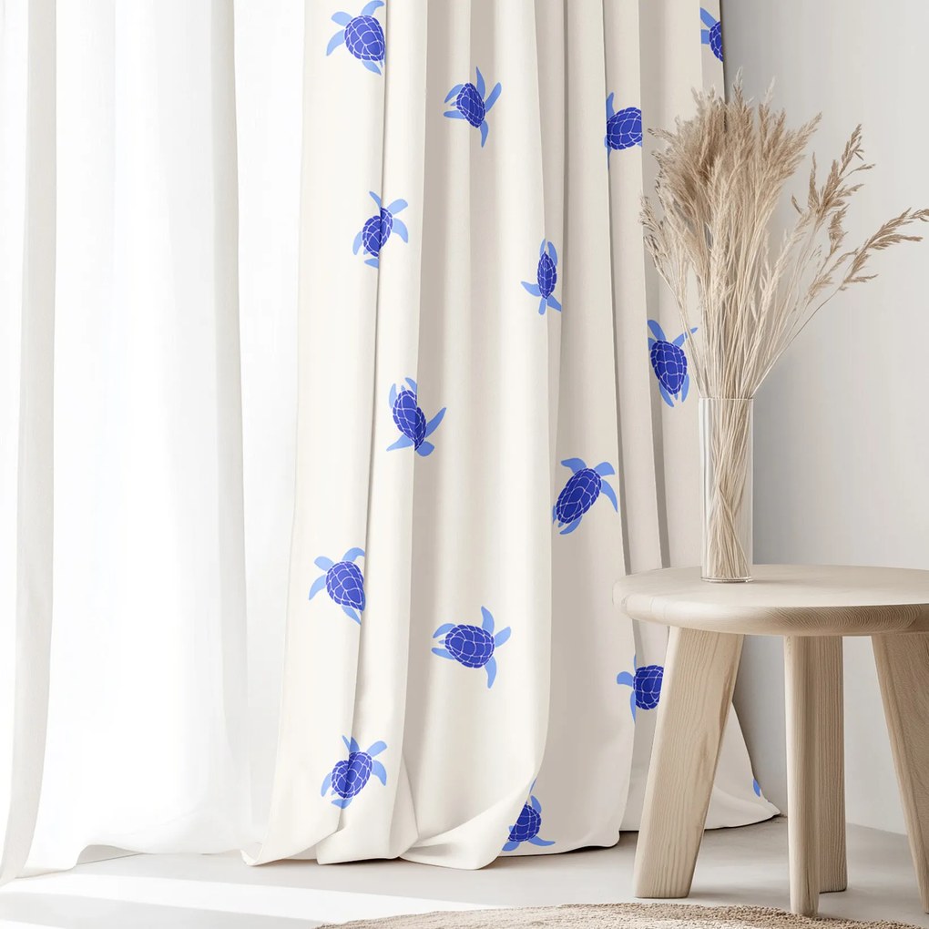 Goldea draperie 100% bumbac - țestoase marine 220x150 cm