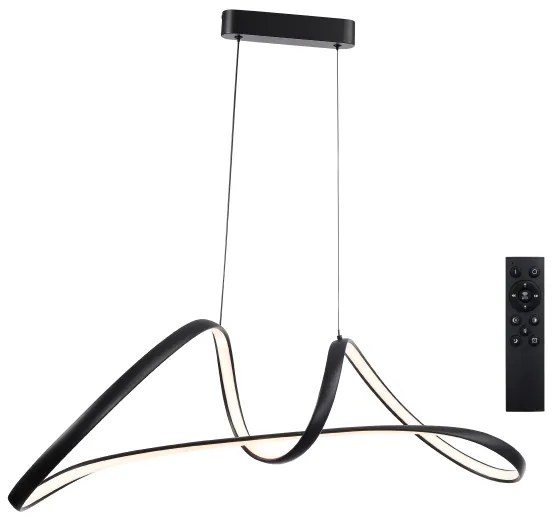 Brilagi-LED Lampă suspendată LED dimabilă pe cablu TWISTER LED/60W/230V 3000-6000K neagră+telecomandă