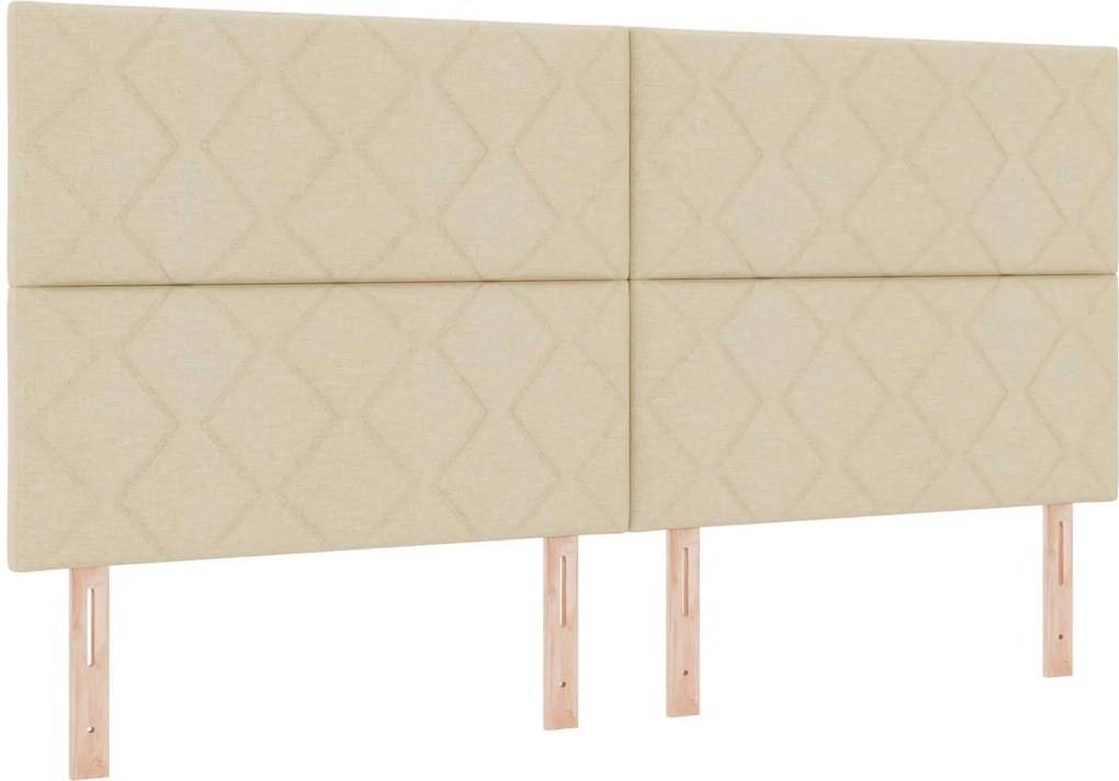 vidaXL Tăblie LED Crem 200 cm țesătură