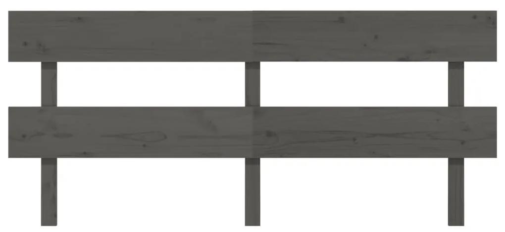 Tablie de pat, gri, 204x3x81 cm, lemn masiv de pin Gri, 204 x 3 x 81 cm, 1