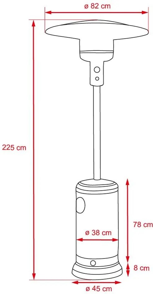 Încălzitor pe gaz pentru terasă - radiant Avenberg HEINZ