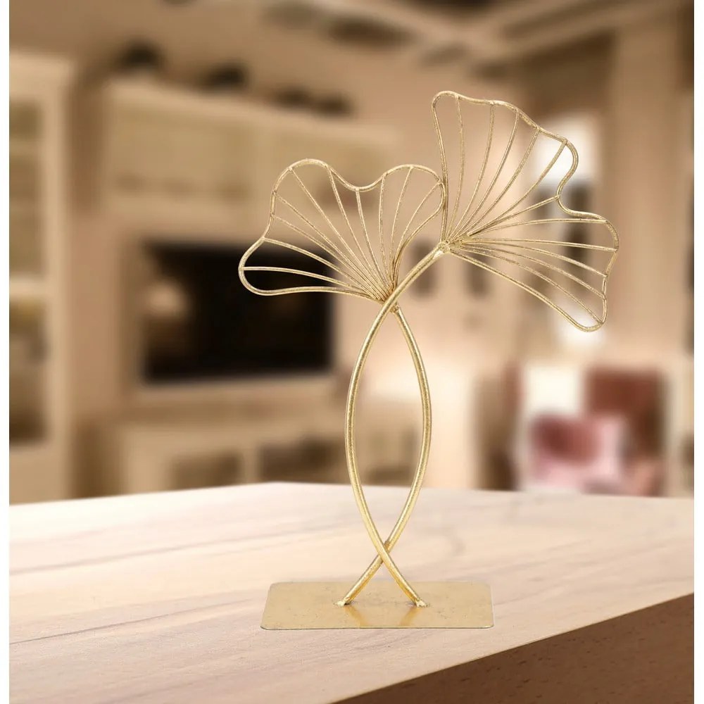 Decorațiune Mauro Ferretti Leaf Glam, înălțime 35 cm, auriu