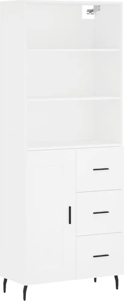 vidaXL Dulap înalt, alb, 69,5x34x180 cm, lemn compozit