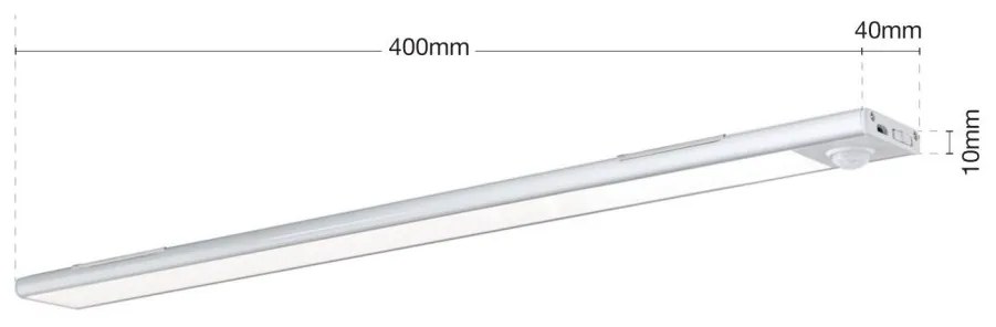 Aplica LED mobila bucatarie cu senzor NORMAN argintie
