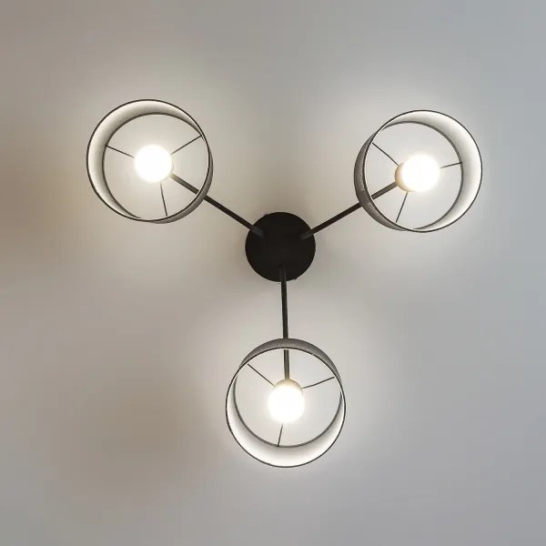 Lustră aplicată ALBA 3xE27/15W/230V gri