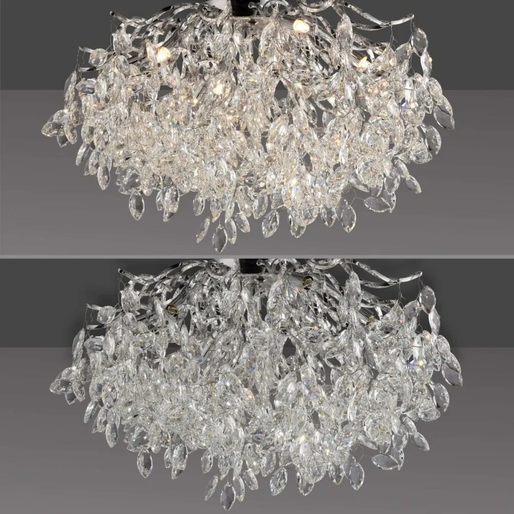 Lustra aplicata design magnific, crom, diametru 60cm, RICICLE