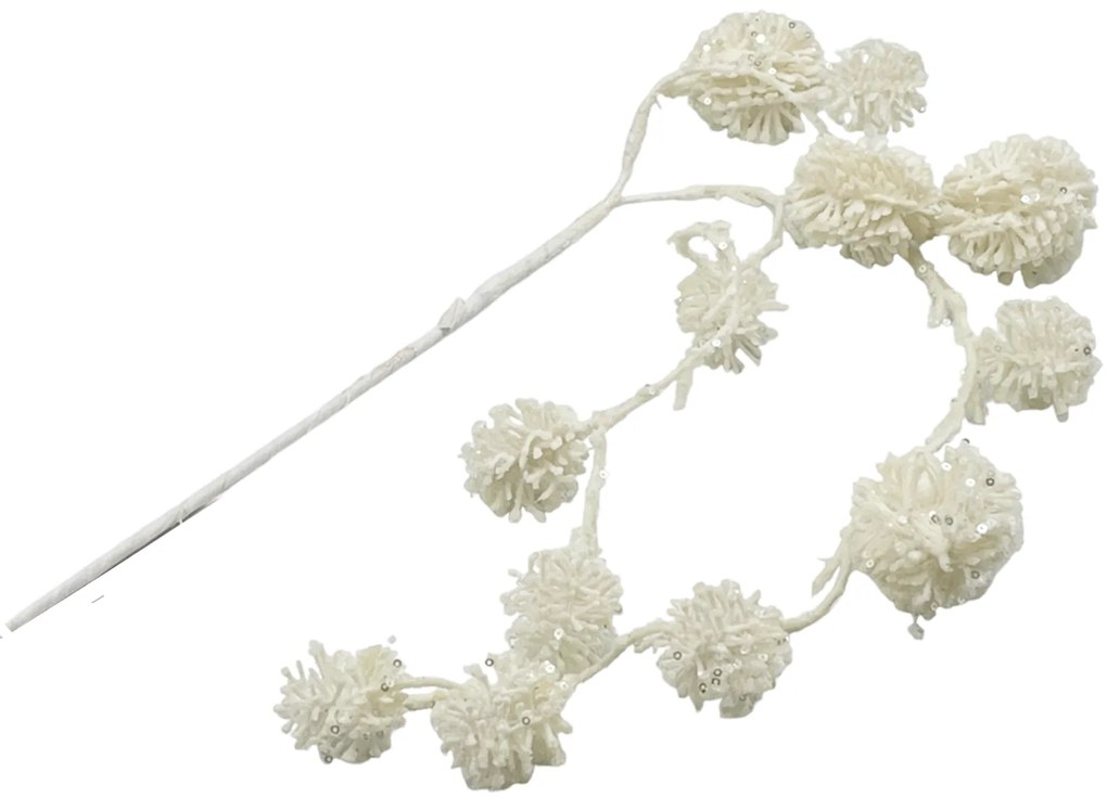 Ghirlanda curgatoare Craciun BELLE, Alb, 45cm