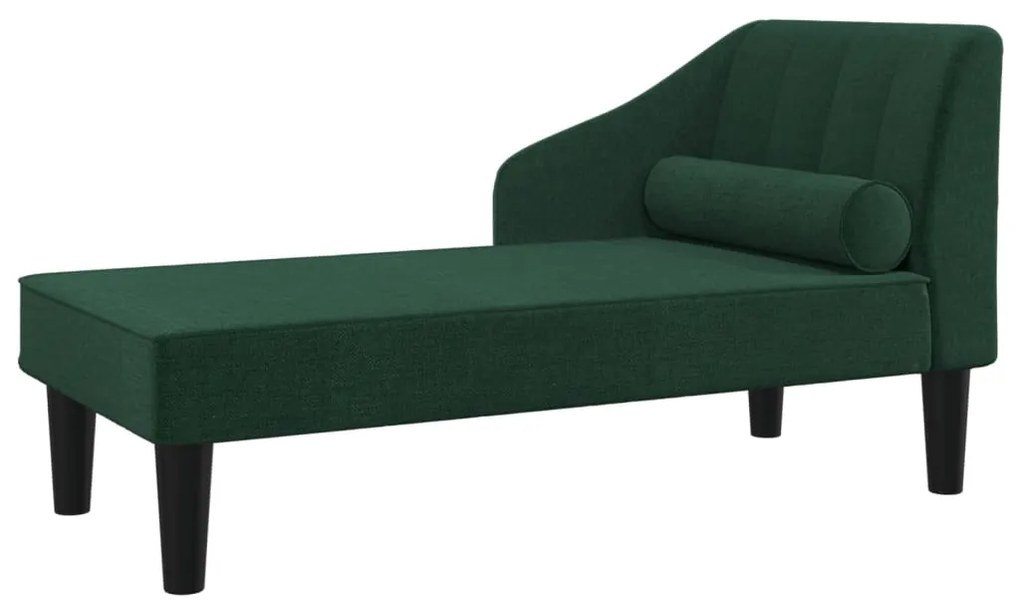 340730 vidaXL Șezlong cu suport, verde închis, material textil