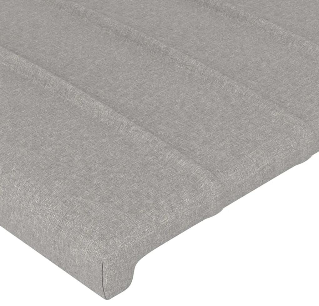 Cadru de pat cu tablie, gri deschis, 160x200 cm, textil Gri deschis, 160 x 200 cm, Benzi verticale