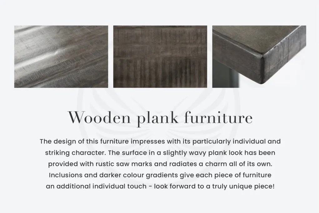 Masuta industrial style Iron Craft mango gri, 100cm A-38661 VC