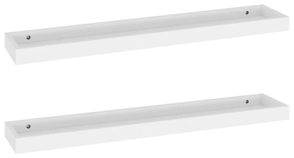 330227 vidaXL Rafturi de perete Loggia, 2 buc., alb, 80x15x4 cm, MDF