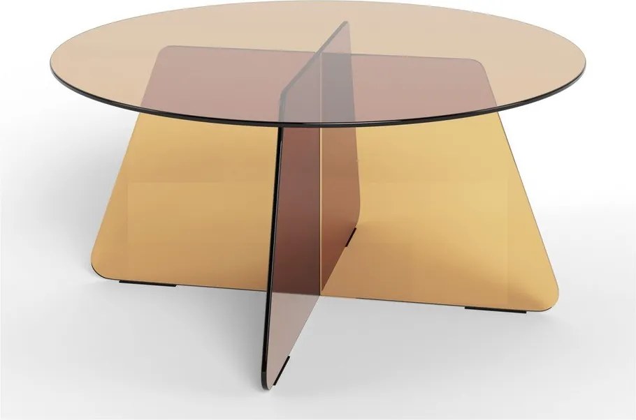 Măsuță de cafea maro rotundă din sticlă ø 80 cm Samos – Actona