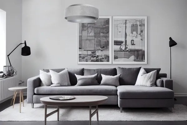 Lustră pe cablu DOBLO 1xE27/60W/230V d. 60 cm gri/argintiu