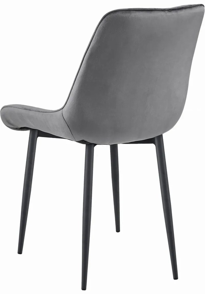 OFERTA Scaun de masă din catifea TOR, gri inchis categorie II.