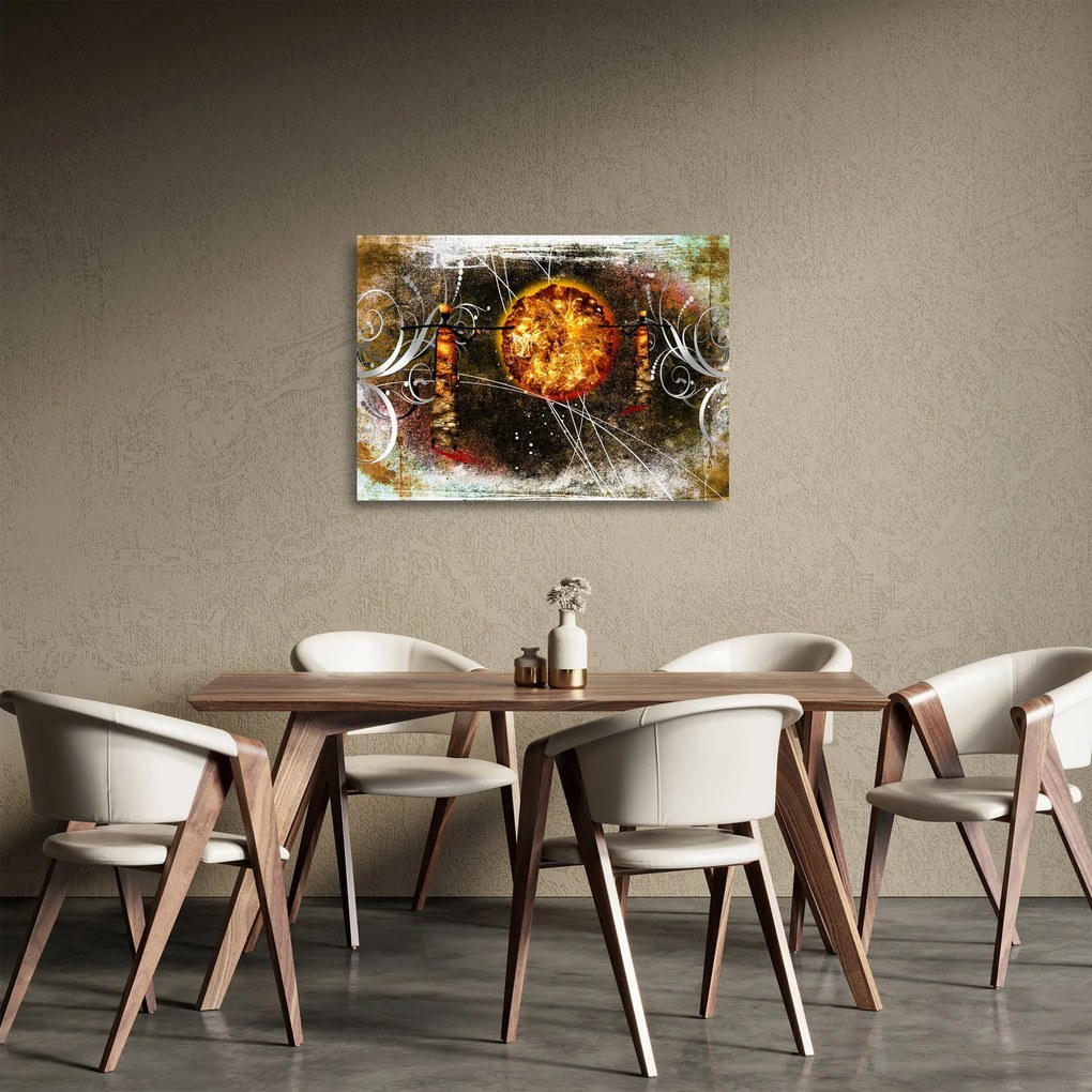 Tablou pe sticlă cu pictură epochală străveche (70x50 cm)