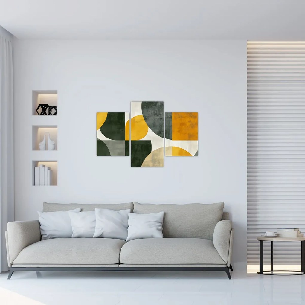 Tablou - Abstracție în culoare de măslin (90x60 cm)
