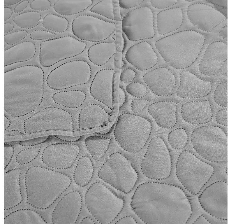 Patura de pat gri deschis cu model STONE Dimensiune: 220 x 240 cm