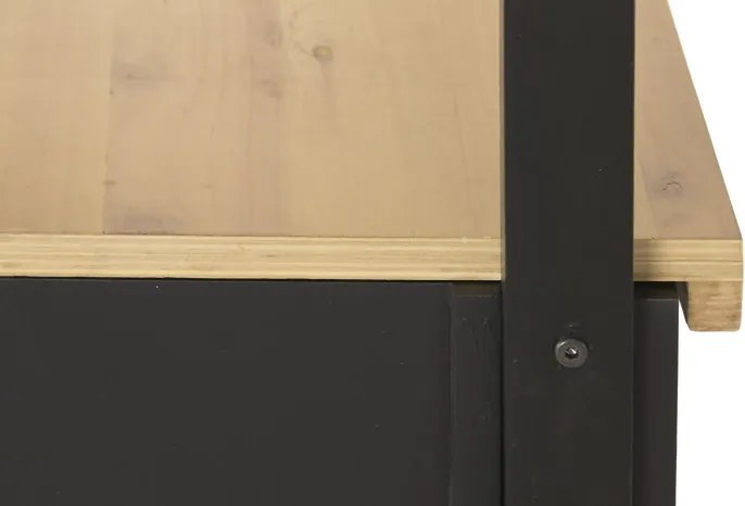 Stand decorativ din metal si lemn cu copertina, „Market Style”