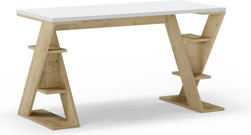 Birou cu blat alb 60x137 cm Butterfly – Marckeric