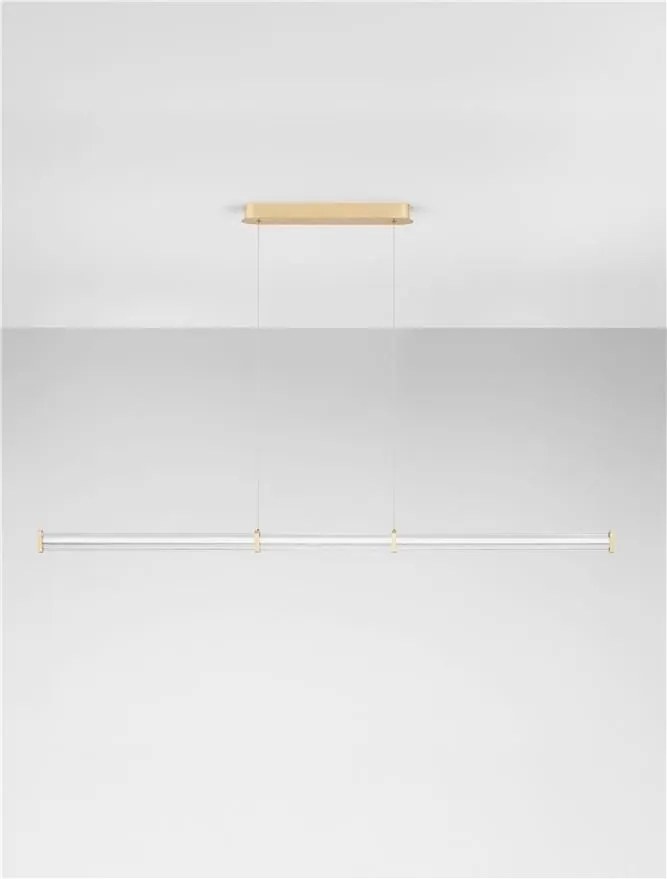 Lustra LED 2700K suspendata design liniar PHEME auriu periat