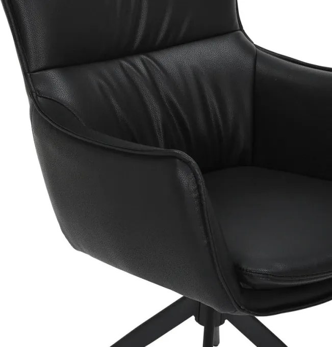 Set de 2 scaune pivotante VOGUE piele sintetica neagra
