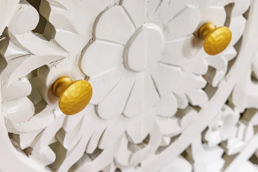 Comoda inalta design oriental MARRAKECH 140cm, alb