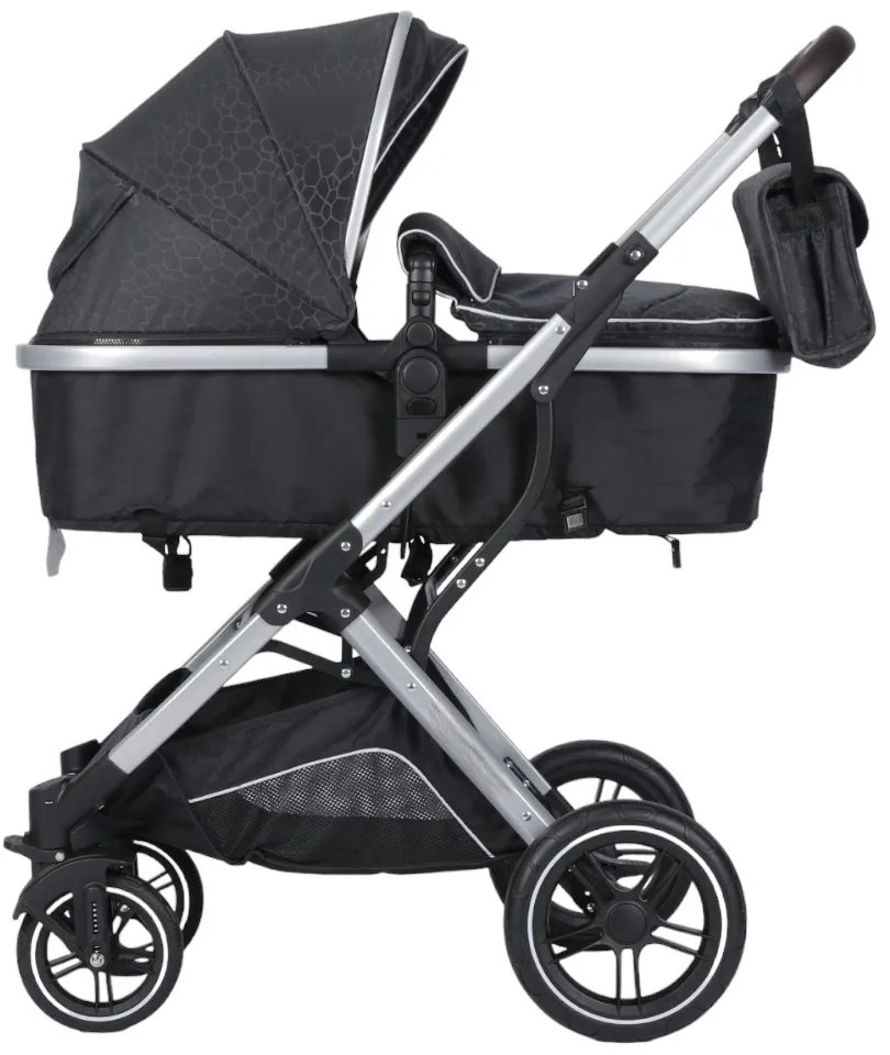 Carucior nou nascuti 3 in 1 NOVOKIDS™ H3100 series, Cu geanta bebe, Cadru Aluminiu, Amortizoare, Roti din cauciuc plin AVE, Landou, Scoica auto,