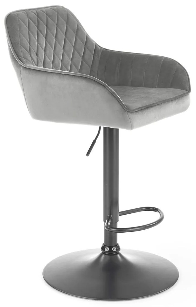 Scaun de bar H103 velvet gri