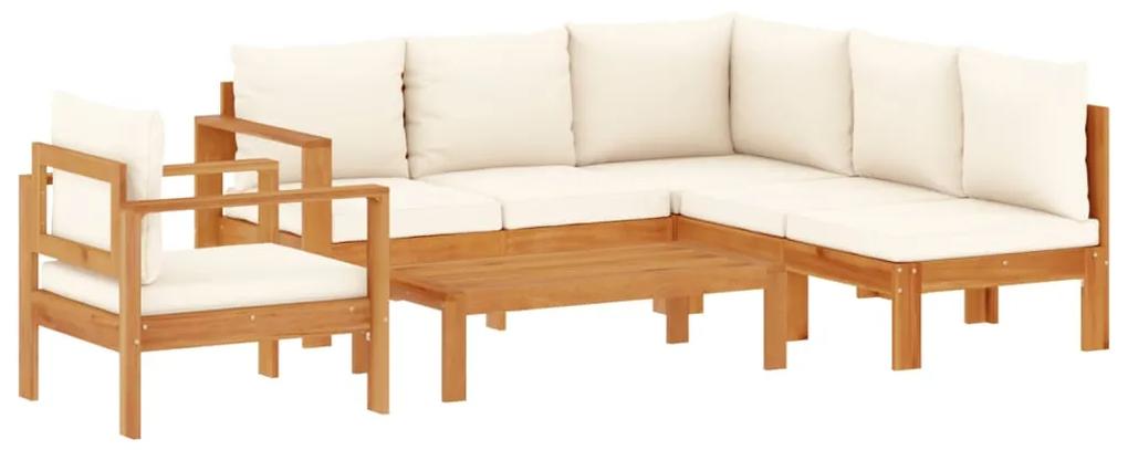 3214858 vidaXL Set de canapele de grădină cu perne, 5 buc., lemn masiv acacia
