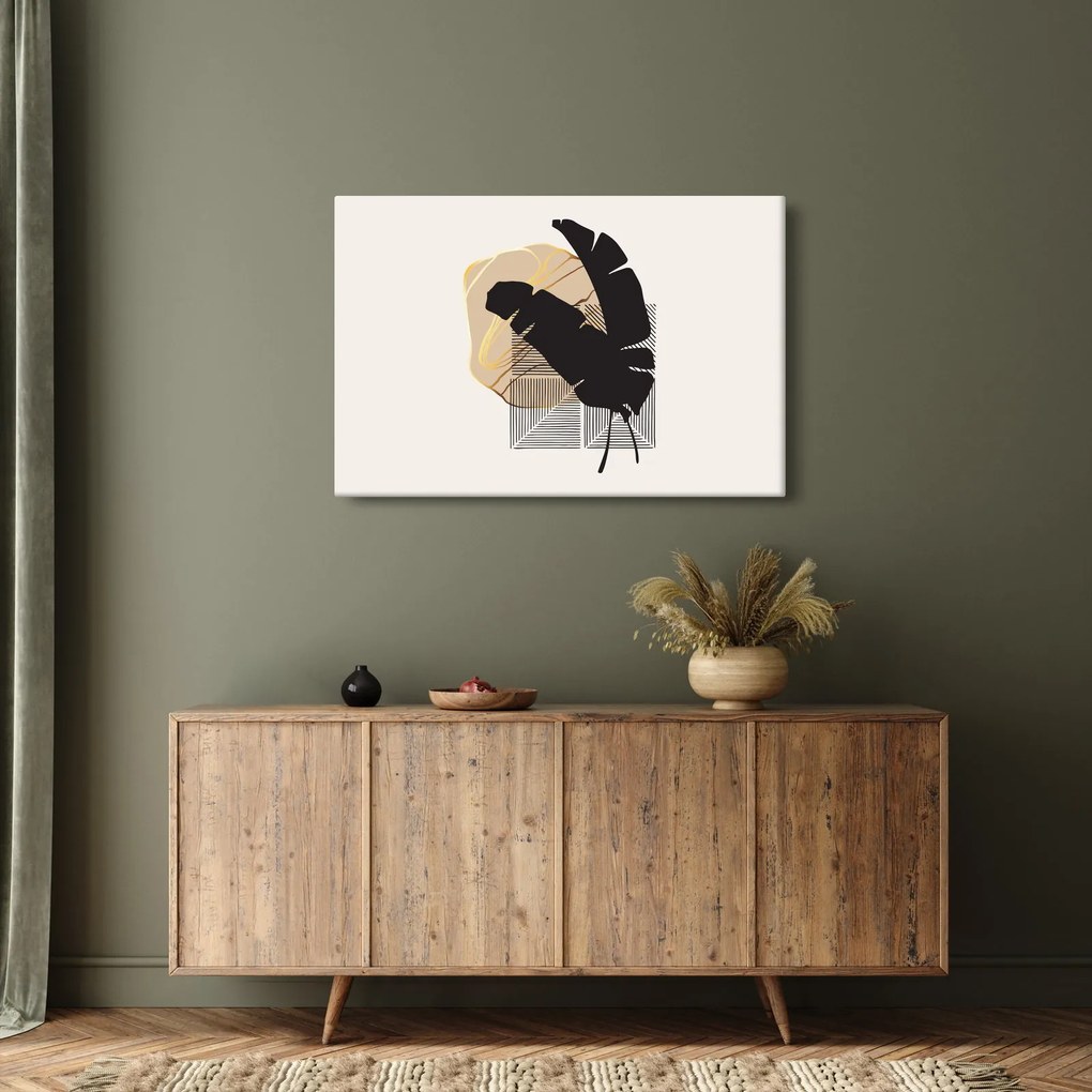Tablou - Abstracție cu frunze tropicale N⁰4 (90x60 cm)