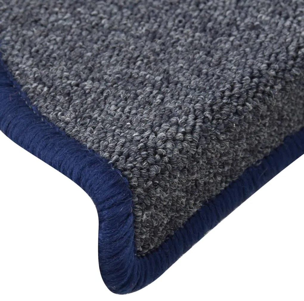 Covorase pentru trepte scara, 15 buc., gri albastru, 56x17x3 cm 15, dark grey and blue, 56 x 17 x 3 cm