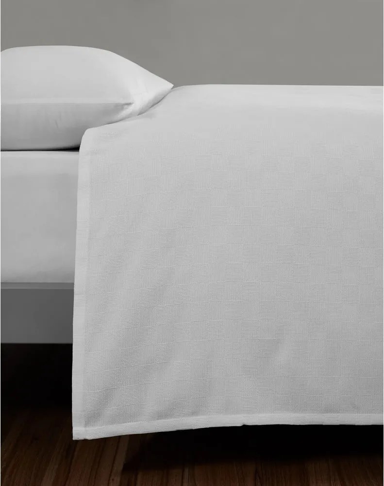 Cuvertură albă din bumbac pentru pat dublu 200x230 cm Plain – Mijolnir