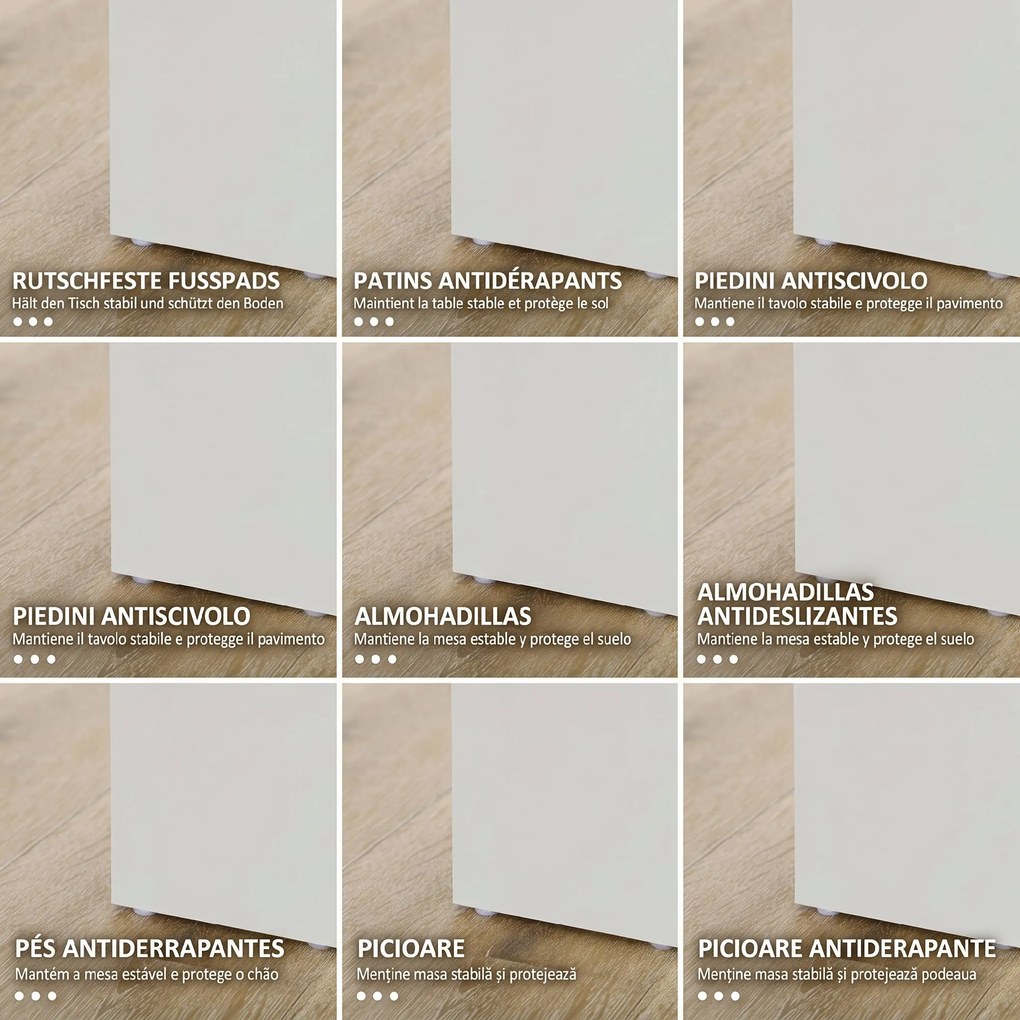 HOMCOM Masă Modernă de Dining pentru 4-6 Persoane 120x69x75 cm Gri și Alb | Aosom Romania