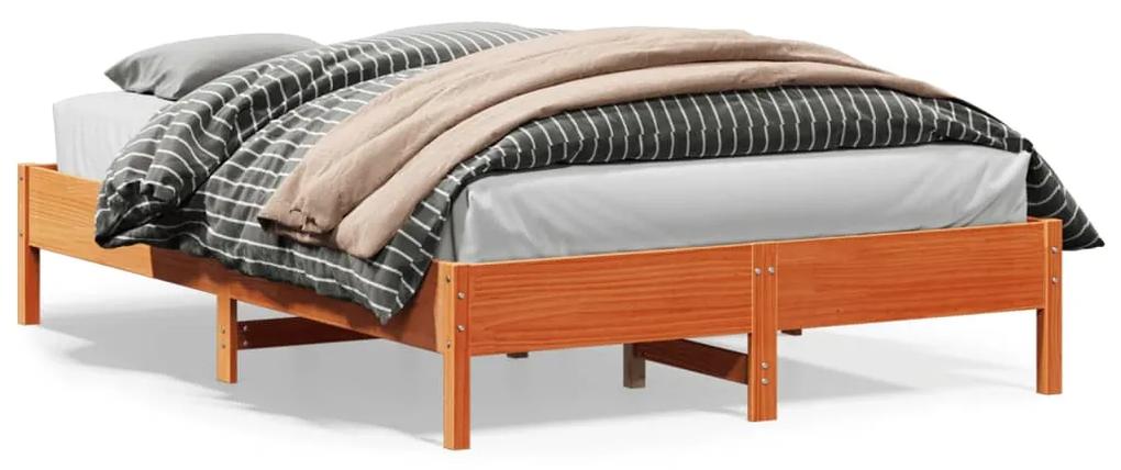 842693 vidaXL Cadru de pat, maro ceruit, 160x200 cm, lemn masiv de pin