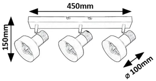 Spot Rabalux 73057 SASKIA 3xE14/15W/230V