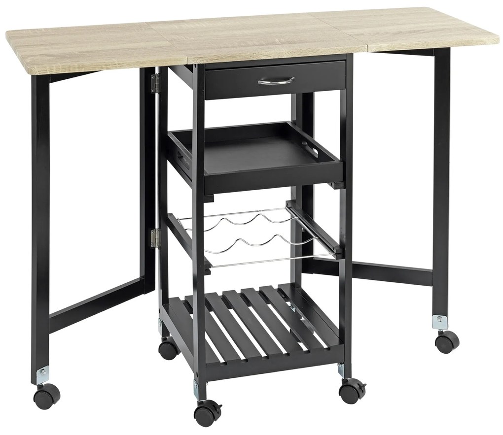 Carucior de bucatarie cu roti, extensibil