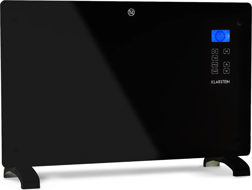 Klarstein Norderney, încălzitor convențional, termostat, temporizator, 2000 W, 30 m², negru