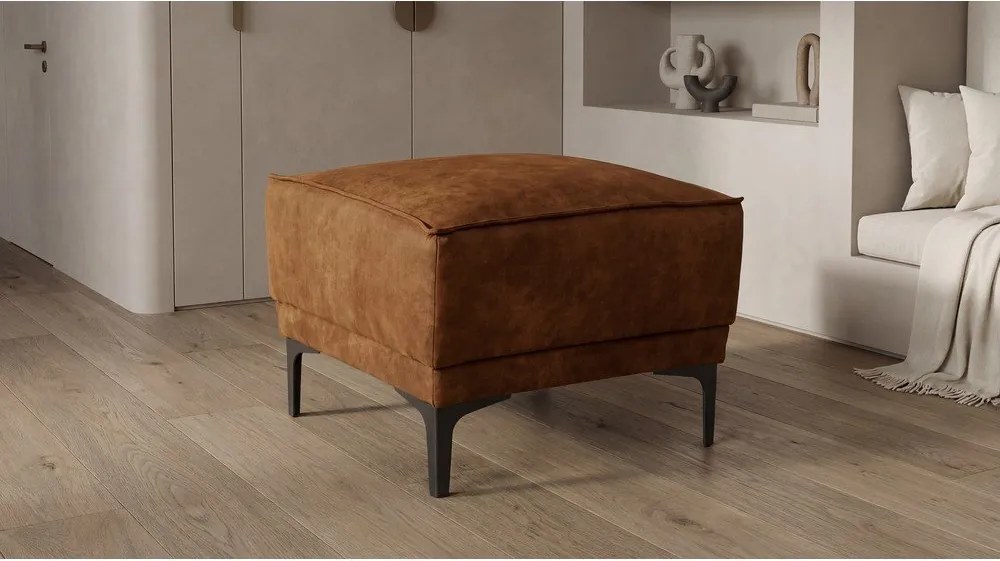 Taburet maro coniac cu tapițerie din imitație de piele Copenhagen – Scandic
