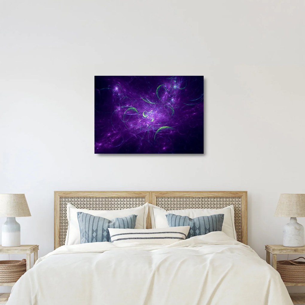 Tablou pe sticlă -abstracție violetă (70x50 cm)