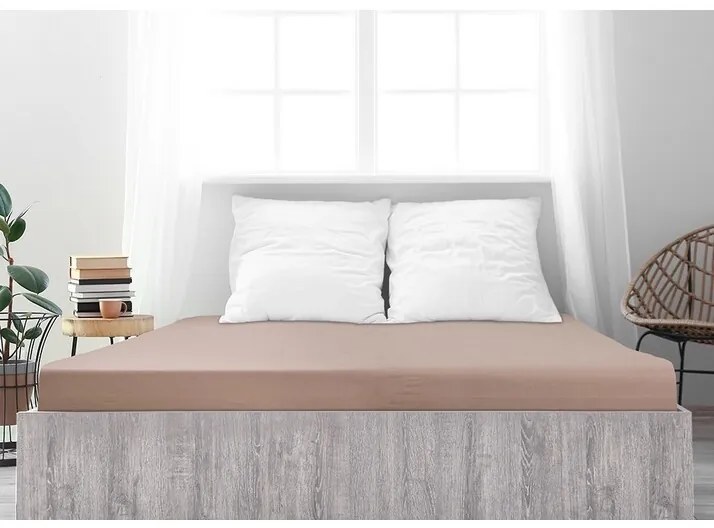 Cearșaf de pat 4Home jersey Ideal nuc , 200 x 200 cm, 200 x 200 cm