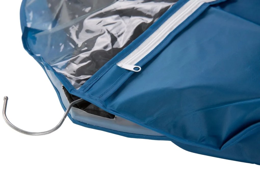 Husa depozitare haine cu fermoar 60 x 135cm, albastru