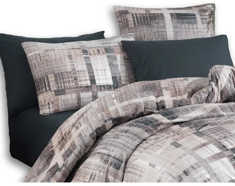 BedTex Lenjerie de pat din bumbac Alvaro gri, 220x 200 cm, 2 bucăți 70 x 90 cm